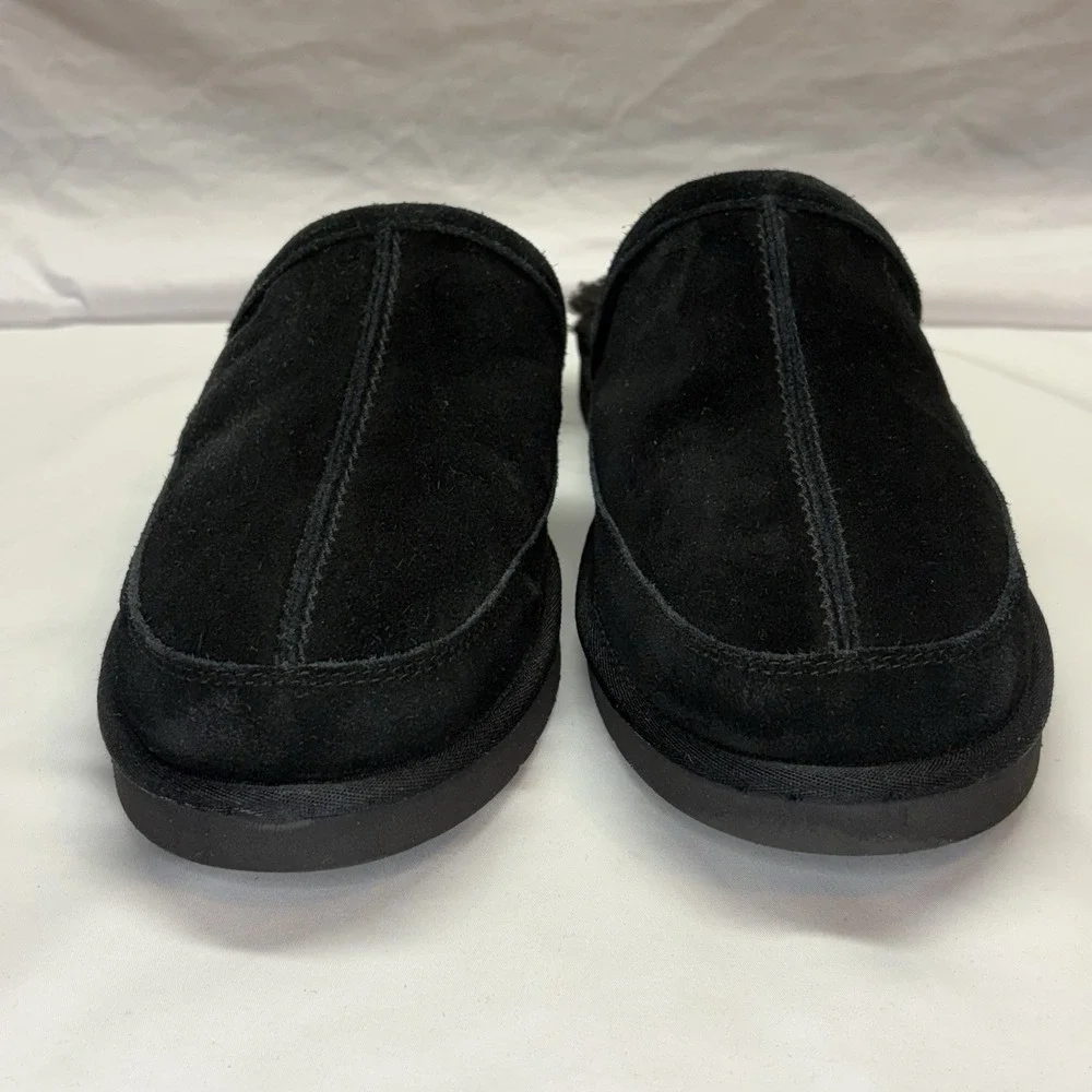 Koolaburra by Ugg Slippers Mens 14 Bordon Moccasin Black Shearling Suede 1105891